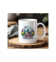 Toronto Tasarımlı Beyaz Seramik Baskılı Kupa Bardak 330ml
