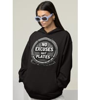No Excuses Just Pilates Baskılı Unisex Oversize Sporcu Hoodie