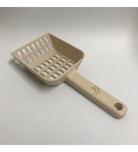 3D Baskı Kedi Kumu Küreği - Geniş Hazneli Eleme Küreği-Bej