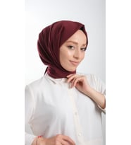 Bordo Düz Klasik Şal Medine İpeği Sade 202103_16