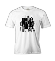 Think Outside the Box Beyaz Erkek Tshirt