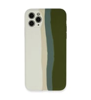 İphone 11 Pro Kılıf Ebruli Lansman  - Beyaz-yeşil