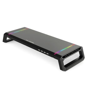 TechTic Bilgisayar Monitör Yükseltici Laptop Sehpası RGB 4 USB Hub Yükseklik Ayarlı Monitör Standı