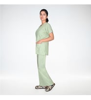 Unisex Su Yeşili Terikoton Doktor Hemşire  Scrubs Alt Üst Takım