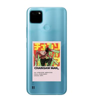 Realme C21Y/C25Y Uyumlu Chainsaw Man Anime Desenli Şeffaf Telefon Kılıfı