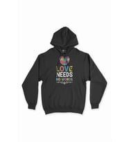 Love No  Words Siyah Sweatshirt Hoodie