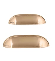 Lüks Çanak Kulp Mat Altın 64mm (2 Adet)