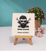 Erkek Kuaförü Tasarımlı Kişiye Özel Hediye Erkek Kuaförü Dekoratif Taş Baskı