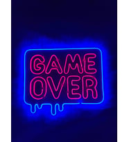 game over neon tabela oyuncu odası dekor