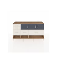 Kronos Konsol 3 Raflı 5 Çekmeceli 3 Kapaklı 176x59x99 Çam-Antrasit/Aytaşı
