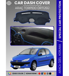 PEUGEOT 206 KÜÇÜK EKRAN (1998-2003) Torpido Örtüsü Ön Göğüs Torpido Koruma Birebir Uyum Kaymaz