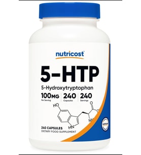 Nutricost 5-HTP 100mg, 240 Vegetarian Capsules (5-Hydroxytryptophan) - Non-GMO (Renksiz)