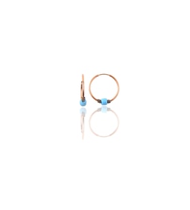 Söğütlü Silver Gümüş rose 14 mm turkuaz taşlı halka küpe