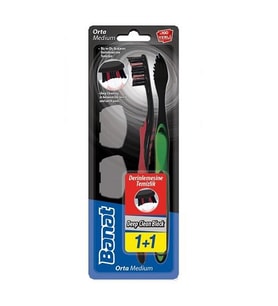 Banat Deep Clean Black 1+1 Diş Fırçası Medium Orta
