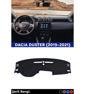 Dacıa Duster (2019-2021) 3d Torpido Koruma Kılıfı - Ön Göğüs Kaplama - Mavi Şerit