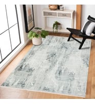 Gri Halı Eskitme Vintage Stil Kaymaz Tabanlı Modern Salon Halısı Dijital Baskı Ürün
