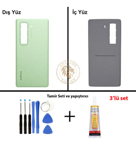 Infinix Hot 50 Pro Plus Yeşil Uyumlu Arka Kapak + Yapıştırıcı ve Vida Seti Arka Cam Lazer Kesim