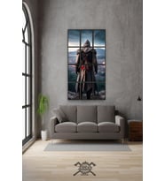 12 parça Assassin's Creed Çerçeve Görünümlü Mdf tablo Duvar Süsü Hediyelik Eşya (45cm x 85cm)