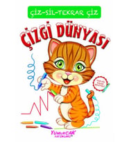 Tekrar Çiz Çizgi Dünyası (Çizerim-Silerim) - Kalem Hediyeli