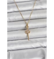 316L Çelik Zincir Gold Renk Kılıç Model Kadın Kolye TJ-BKO11028