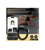 Akıllı Zikirmatik Yüzük (FATİH) Tesbih Yüzük Qibla Bulucu Namaz Hatırlatıcı Yüzük - Siyah 5 Halkalı
