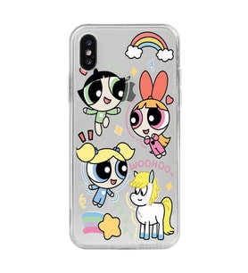 Iphone X / Xs Uyumlu Powerpuff Girls Desenli Şeffaf Telefon Kılıfı