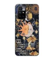 Redmi 10 2022 Uyumlu Güneş ve Ay Desenli Şeffaf Telefon Kılıfı