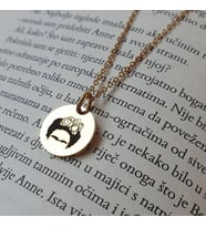Kişiye Özel Zarif Frida Kahlo Kolye 925K Gümüş (Gold)