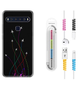TCL 10L 10 Plus 10SE 20E 20SE 30SE L7 Kılıf Kablo Koruma Spiral Silikon Line Planet 1736