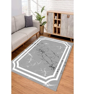 Dijital Kaymaz Taban Yıkanabilir Renkli Salon Halısı Mutfak Halısı Yolluk ND-SD-789 (Gri)