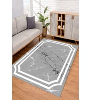Dijital Kaymaz Taban Yıkanabilir Renkli Salon Halısı Mutfak Halısı Yolluk ND-SD-789 (Gri)
