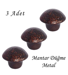 3 Adet Bakır Mantar Düğme Kulp Mobilya Çekmece Dolap Kapak Kulbu Metal Kulp Aksesuarları Vidalı