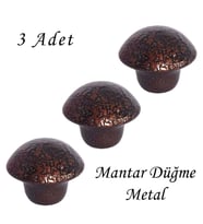 3 Adet Bakır Mantar Düğme Kulp Mobilya Çekmece Dolap Kapak Kulbu Metal Kulp Aksesuarları Vidalı