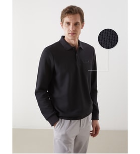 LCWAIKIKI Classic Antrasit Polo Yaka Uzun Kollu Erkek Sweatshirt
