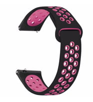 Microsonic Samsung Galaxy Watch 3 41mm Rainbow Sport Band Kordon Siyah Pembe