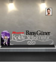 Kişiye Özel Uzay Karikatürlü Kolay Yetişmiyor Ahşap Biblo Bay-6