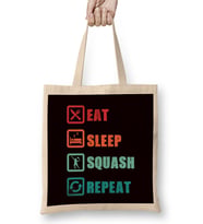 Eat Sleep Squash Player Racket Ball Sports Indoor Tennis Bez Çanta Uzun Saplı