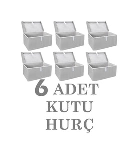 6 Adet Maxi Boy Kapaklı Kutu Hurç, Çok Amaçlı Saklama Çözümü