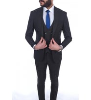 Jan Carlucci Slimfit Yelekli Drop 6 Takım (Siyah)