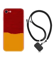 Apple iPhone 5 6 7 8 Plus Se XR Kılıf Boyun Askılı Silikon Sarı Kırmızı Boya 1708