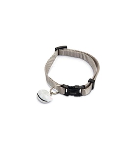 Beeztees Kedi Boyun Tasması, Zilli, Açık Gri, 20-30cm