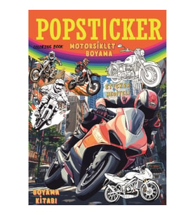 Motorsiklet Boyama Kitabı Popsticker