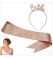 Bride Taç ve Bride To Be Kuşak Seti - Rose Gold