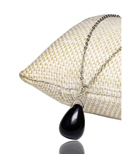 Sertifikalı Doğal Obsidyen Taşı Kolye (Gümüş Aparatlı) (Çok Renkli)