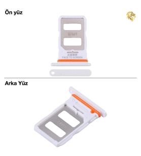 Xiaomi Mi 13 Pro Uyumlu Sim İç Yuvası Çiftli Beyaz Sim Kart Tepsisi Sim Kızağı Sim Çekmecesi
