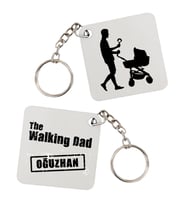 Babalar Günü Hediyesi - Walking Dad İsim Baskılı Anahtarlık