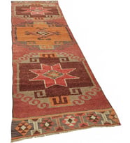 Kırmızı Halı Geometrik Motifli El Dokuma Salon Halısı Bordür Detaylı Etnik Stil Yatak Odası