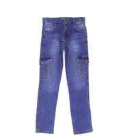 Erkek Çocuk Likralı Kargo Cepli Esnek Belli Jean Pantolon 13-17 Yaş 12366 MODANINO (İndigo)
