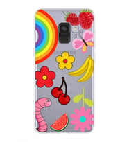 PrintiFy Samsung Galaxy A8 2018 ile Uyumlu 1mm Slim Fit Water Color 5 Baskılı Şeffaf  Kılıf