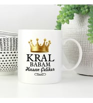 Kral Babam İsme Özel Kupa (Beyaz)